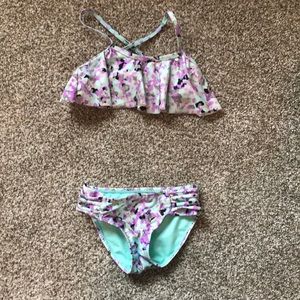 Toddler girls floral swim suit